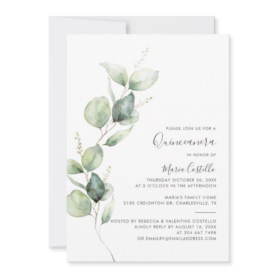 Elegant 15th Birthday Eucalyptus Quinceanera