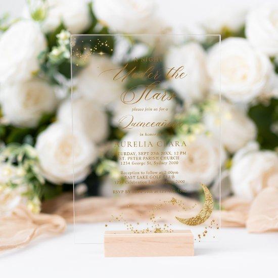 Elegant A Night Under the Stars Quinceañera Acrylic