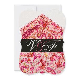 ELEGANT ANTIQUE FLORENTINE PINK FLORAL MONOGRAM