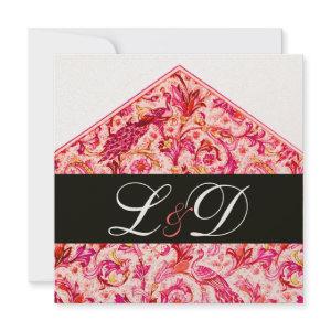 ELEGANT ANTIQUE FLORENTINE PINK FLORAL MONOGRAM