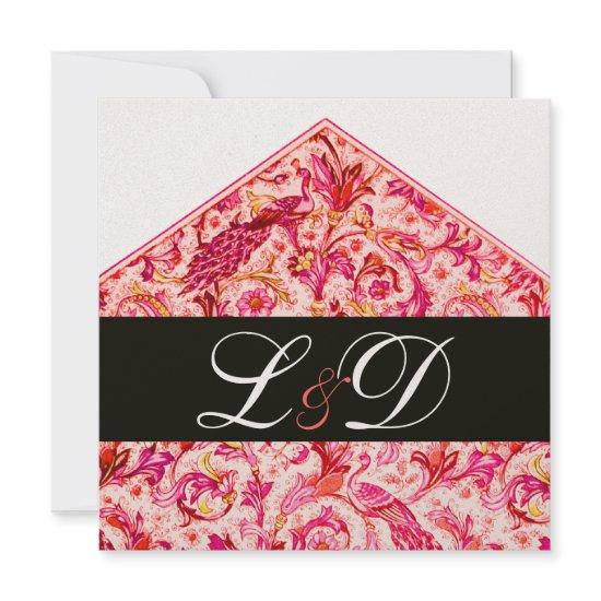 ELEGANT ANTIQUE FLORENTINE PINK FLORAL MONOGRAM