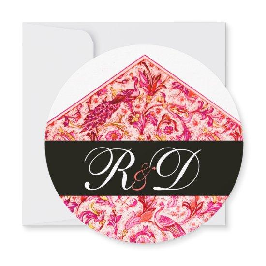 ELEGANT ANTIQUE FLORENTINE PINK FLORAL MONOGRAM