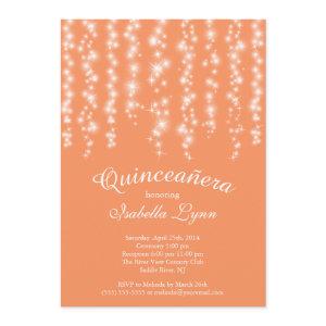 Elegant Apricot Sparkling Lights Quinceañera Party