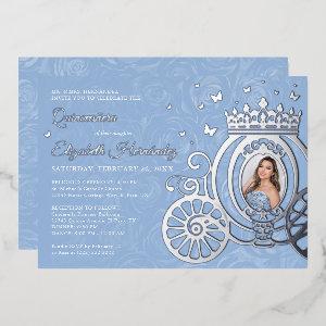 Elegant Baby Blue Quinceanera Princess Photo Foil  Foil