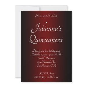 Elegant Black and Burgundy Ombre Quinceañera