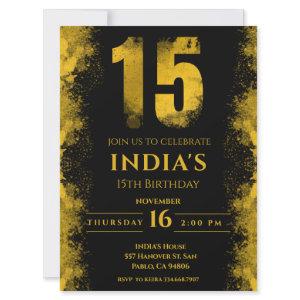 Elegant Black And Gold 15th Birthday Party