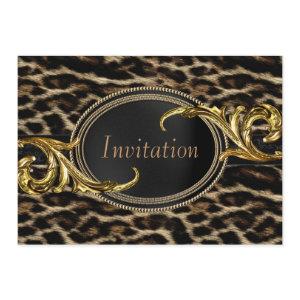 Elegant Black and Gold Leopard Party