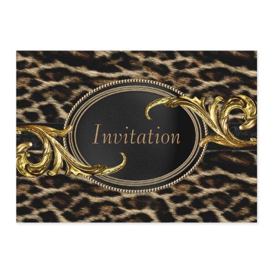 Elegant Black and Gold Leopard Party