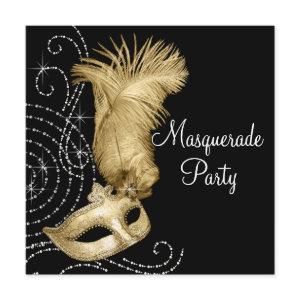Elegant Black and Gold Masquerade Party