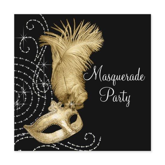Elegant Black and Gold Masquerade Party