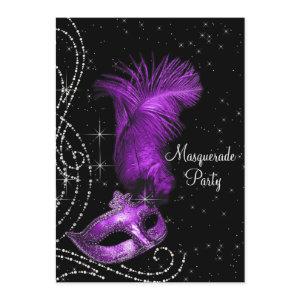 Elegant Black and Purple Masquerade Party