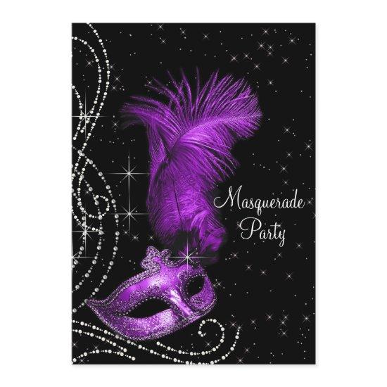 Elegant Black and Purple Masquerade Party