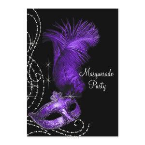 Elegant Black and Purple Masquerade Party
