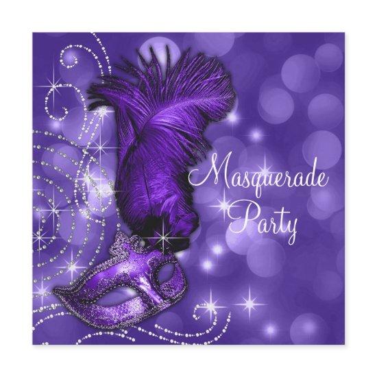 Elegant Black and Purple  Masquerade Party