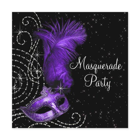 Elegant Black and Purple  Masquerade Party