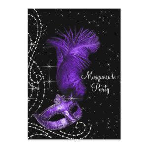 Elegant Black and Purple Masquerade Party