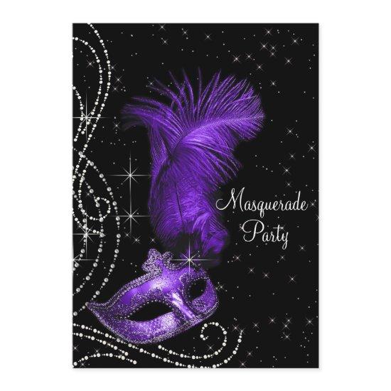 Elegant Black and Purple Masquerade Party