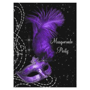 Elegant Black and Purple Masquerade Party
