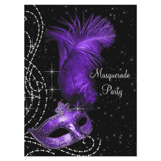 Elegant Black and Purple Masquerade Party
