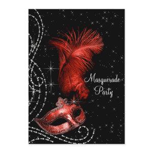 Elegant Black and Red Masquerade Party