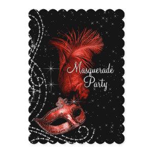 Elegant Black and Red Masquerade Party