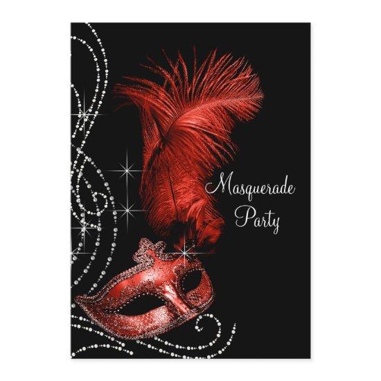 Elegant Black and Red Masquerade Party