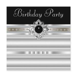 Elegant Black and Silver Womans Birthday Party