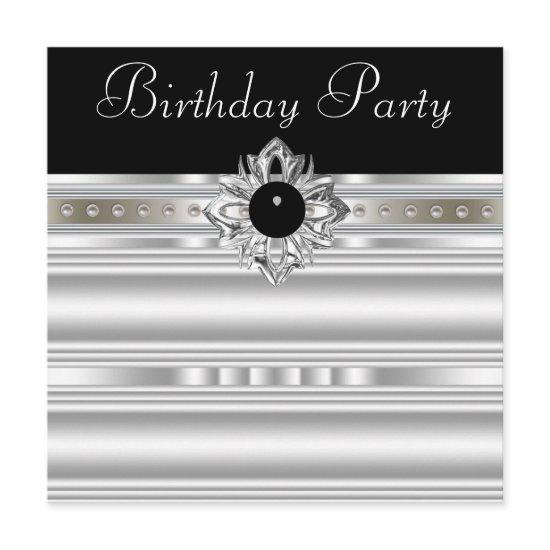 Elegant Black and Silver Womans Birthday Party