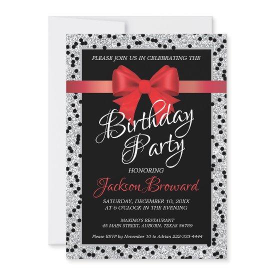 Elegant black and white birthday