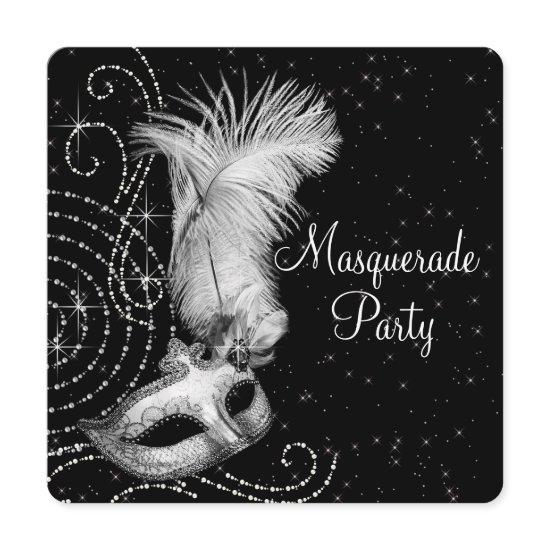 Elegant Black and White Masquerade Party