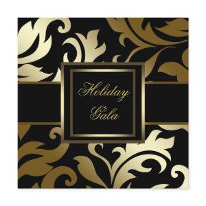 Elegant Black Gold Damask Party
