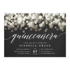 Elegant Black & Gold Lights Quinceanera