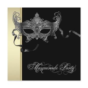 Elegant Black Gold Masquerade Party
