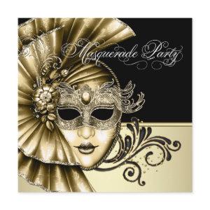 Elegant Black Gold Masquerade Party