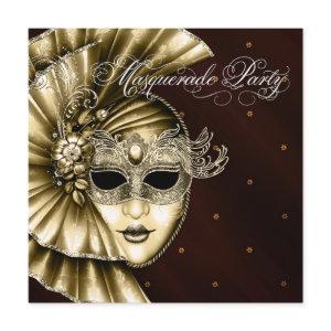 Elegant Black Gold Masquerade Party