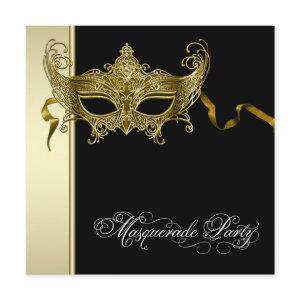 Elegant Black Gold Masquerade Party