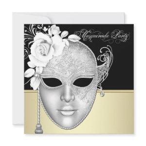 Elegant Black Gold Masquerade Party