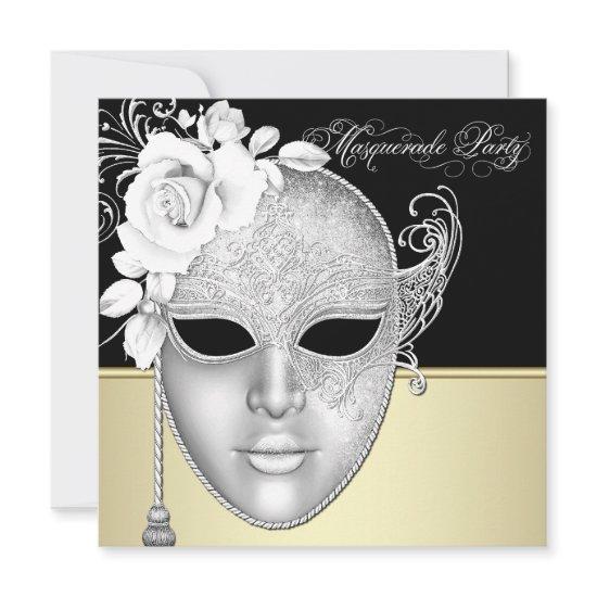 Elegant Black Gold Masquerade Party
