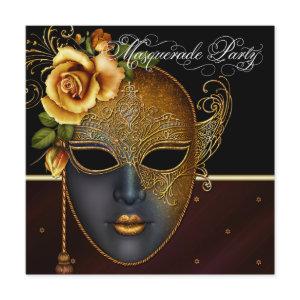 Elegant Black Gold Masquerade Party