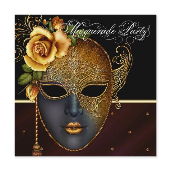 Elegant Black Gold Masquerade Party