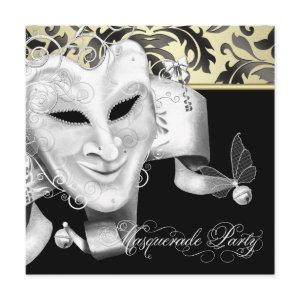 Elegant Black Gold Masquerade Party