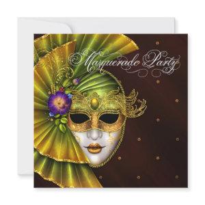 Elegant Black Gold Masquerade Party