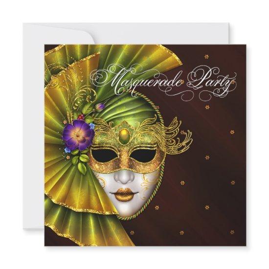 Elegant Black Gold Masquerade Party