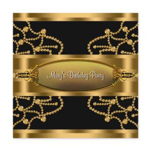 Elegant Black Gold Womans Birthday Party