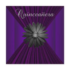 Elegant Black Purple Daisy Quinceanera