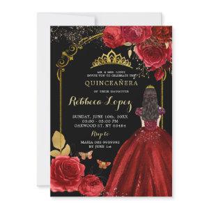 Elegant Black Red Roses Princess XV Años