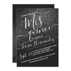 Elegant Black Sparkly Glitter Ombre Quinceañera