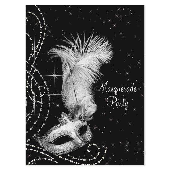 Elegant Black White Masquerade Party