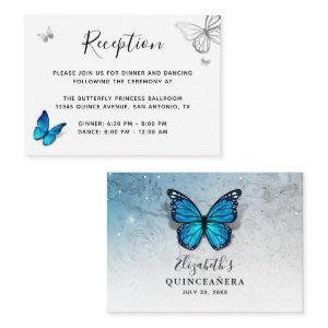 Elegant Blue Butterfly Details Enclosure Card