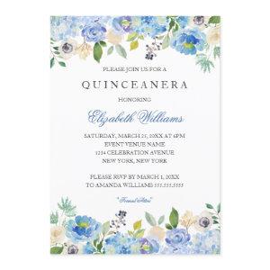 Elegant Blue Floral Quinceanera